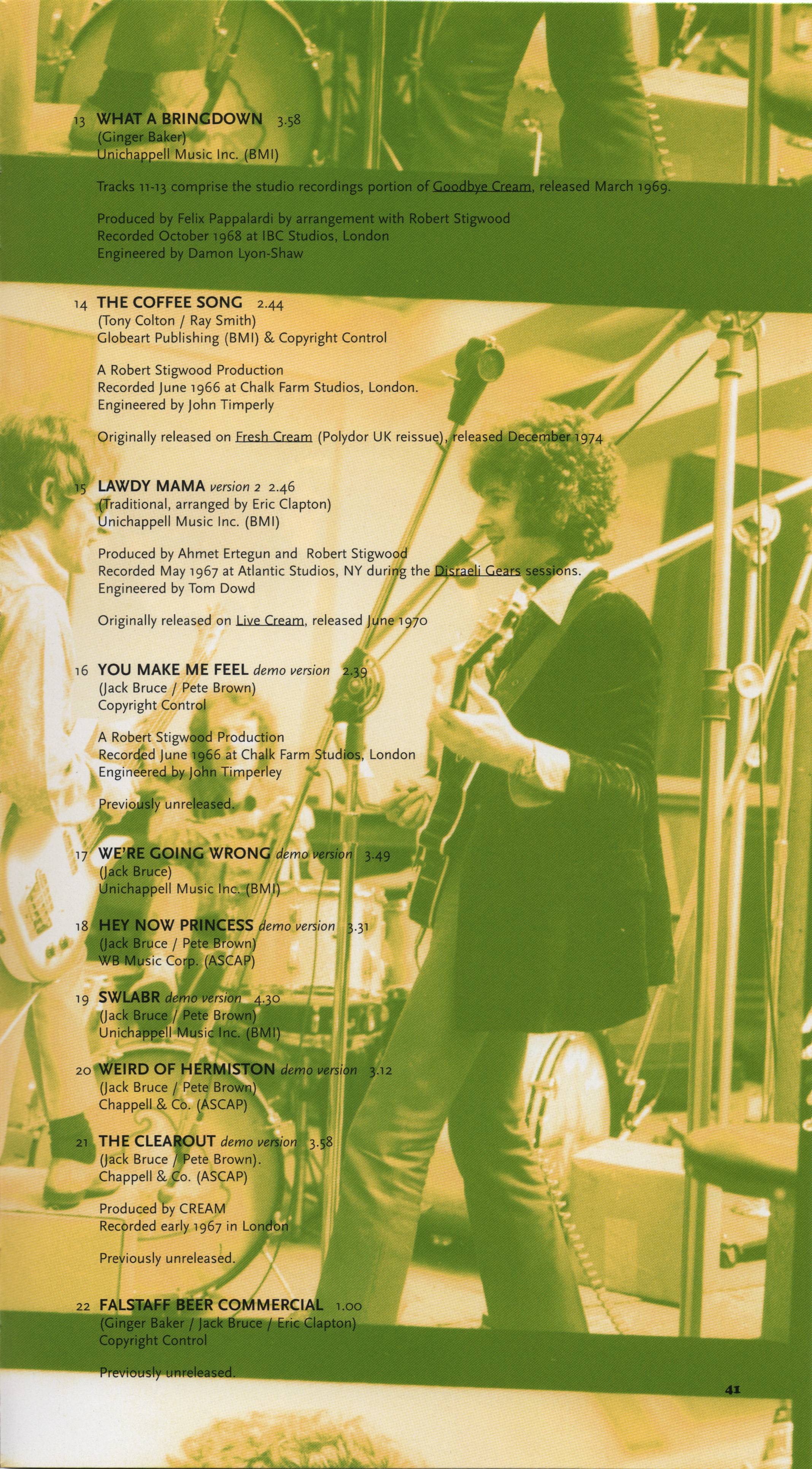 Cream Those Were the Days : Booklet 41
